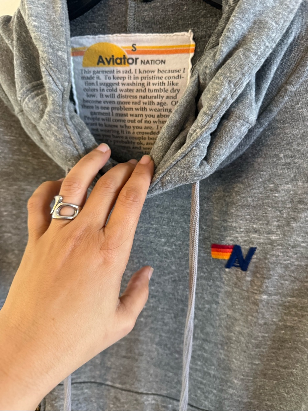 Aviator Nation Ninja Hoodie - Heather Gray - Picture 3 of 4